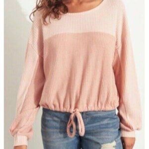 Hollister Long Sleeve Open Back Crop Top